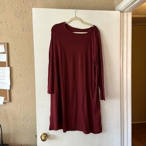 Wool& Rowena swing dress XL in burgundy